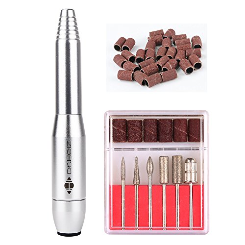 6 in 1 Professional Nail File Drill-Electric Mini Nail polisher Machine for Acrylics, Gels Callus remover,Easy to Grind Nail Drill Kit and Manicure Silver