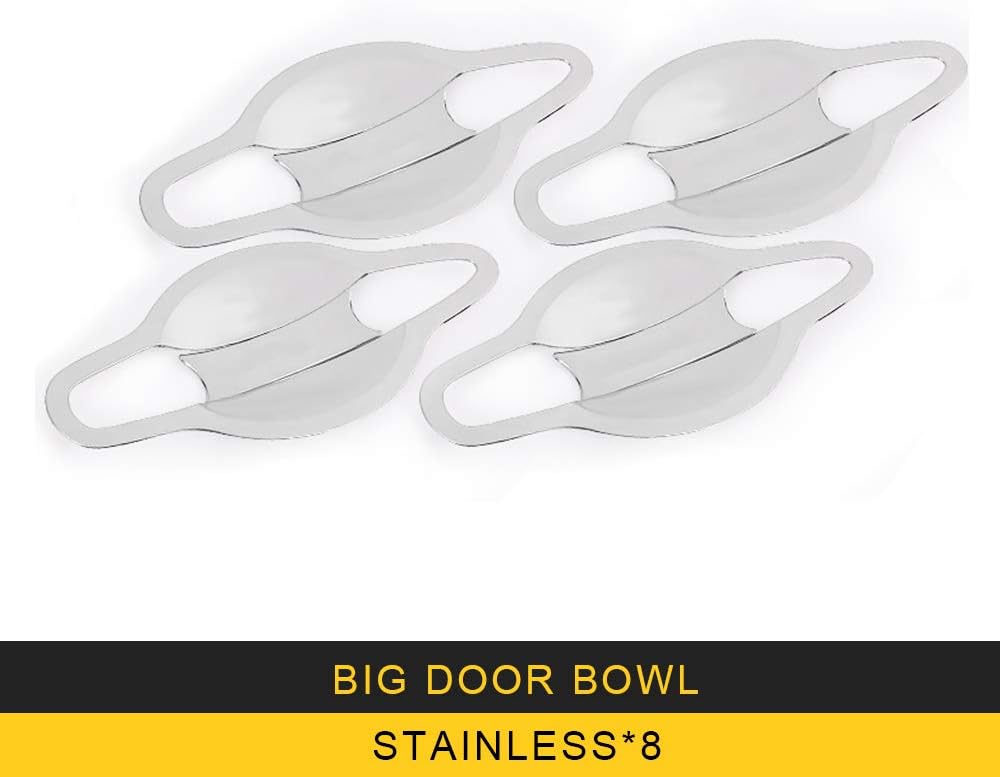 ANTEKE Auto Car-Styling Big Door Bowl Cover Trim Stickers Covers Exterior Accessories for Nissan Patrol Y62 (Big Door Bowl-【stainless8】)
