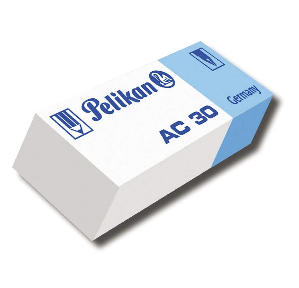 Pelikan AC30 White Erasers for Pencil and Ink Suitable for Artistic Drawing and School Use (Pack of 30)