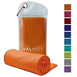 Balhvit Cooling Towel, Cool Towel for Instant Cooling Relief, Chilling Neck Wrap, Ice Cold Scarf for Men Women, 40x12'', Microfiber Bandana - Evaporative Chilly Towel for Yoga Golf Travel Beach