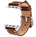 AutumnFall Luxury Leather Wristband with Metal Clasp and Adapters for Apple Watch Series 1, Series 2 38mm (Brown)