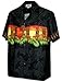 Hawaiian Tiki Men's Aloha Shirt-3924-BLACK-XL