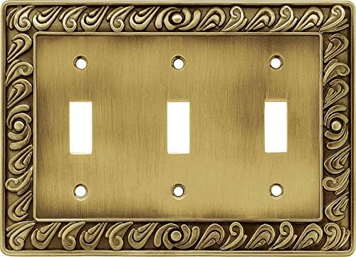Franklin Brass 64055 Paisley Triple Toogle Switch Wall Plate Switch Plate Cover Tumbled Antique Brass Triple Light Switch Cover Amazon Com
