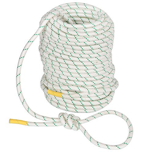F2C General Purpose 2/5Inch x 151FT Caving Climbing Rope Double Braid Polyester Rope Safety Rope, Perfect for Tree Work, Cargo, Sailing, Rigging, Marine, Outdoor Sports, 5940Lbs Breaking Strength