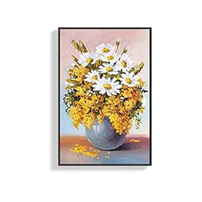 Framed Canvas Wall Art for Living Room, Bedroom Colorful Flower Canvas Prints for Home Decoration Ready to Hang - 16x24 inches