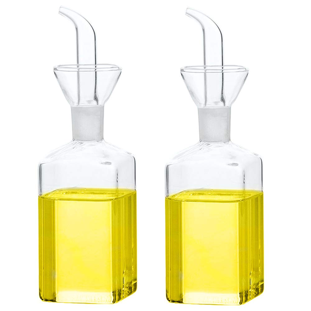 Lanhope Olive Oil Vinegar Glass Bottle 250 ml with Pouring Spout for Kitchen and BBQ