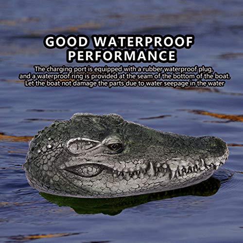 RC Boat for Adults, 2.4G Remote Control Electric Racing Boat for Pools with Simulation Crocodile Head Spoof Toy, Pool Pond Garden Patio Home Decoration, Animal Toys Party Gifts (Green)