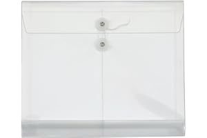 Globe-Weis Poly Envelopes, Side Open, 1.25-Inch Expansion, Letter Size, Clear, 5 Envelopes Per Pack (84521GW)