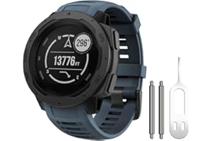 NotoCity for Garmin Instinct Band, Soft Silicone Replacement Watch Strap Compatible with Garmin Instinct 2/ Solar/Tactical(slate)