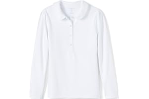 Lands' End Girls Long Sleeve Peter Pan Collar Polo Shirt