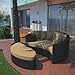 Modway Taiji Wicker Rattan Outdoor Patio Sectional Daybed in Espresso Mocha