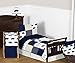 Navy Blue and White Bear Print Baby or Toddler Fitted Crib Sheet for Big Bear Collection by Sweet Jojo Designs