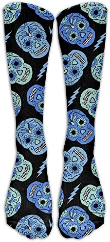 ThunderSocks Men&amp;Women Sugar Skulls Blue Green All Sport Stocking Socks Athletic Sock Shoe Size 6-10 One Size
