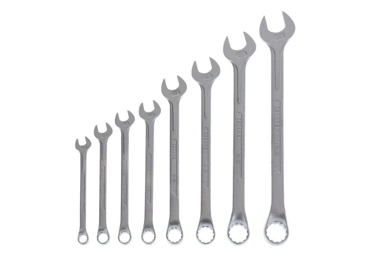 GEDORE 8-pc. Combination spanner set, AF 10-24 mm, Offset, Bi-hex, UD profile, Spanner set, 1 B-08