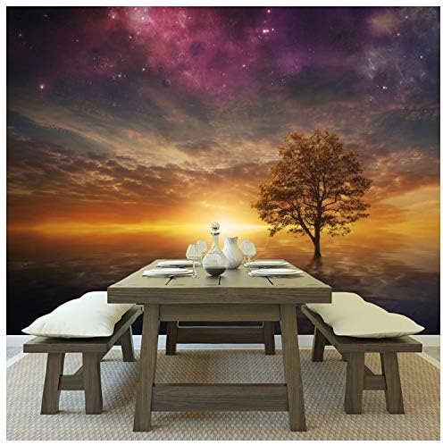 Azutura Lila Sterne Himmel Fototapete Baum Sonnenuntergang Tapete Schlafzimmer Haus Dekor Erhaltlich In 8 Grossen Klein Digital Amazon De Kuche Haushalt