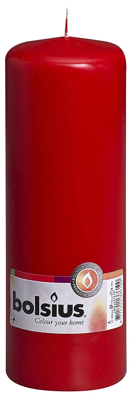 Bolsius Pillar Candle Large , "Red 70 mm Width" โ image 1