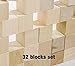 Wood Blocks 1.5 Inches (32 Pack) Made in USA - Unfinished Wooden Blocks for Crafts and Carving, Plain Blank Natural Wood Blocks