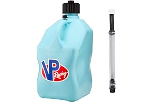 VP Racing 3632-CA, 5.5-Gallon Square Motorsport Jug Sky w/ 14" Deluxe Hose Close-Trimmed Cap and Neck for Tight Seal (1 Pack)
