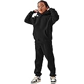 Flygo Girls Boys Fleece 2 Piece Outfits Pants Set Hoodies Sweatshirt and Jogger Sweatpants