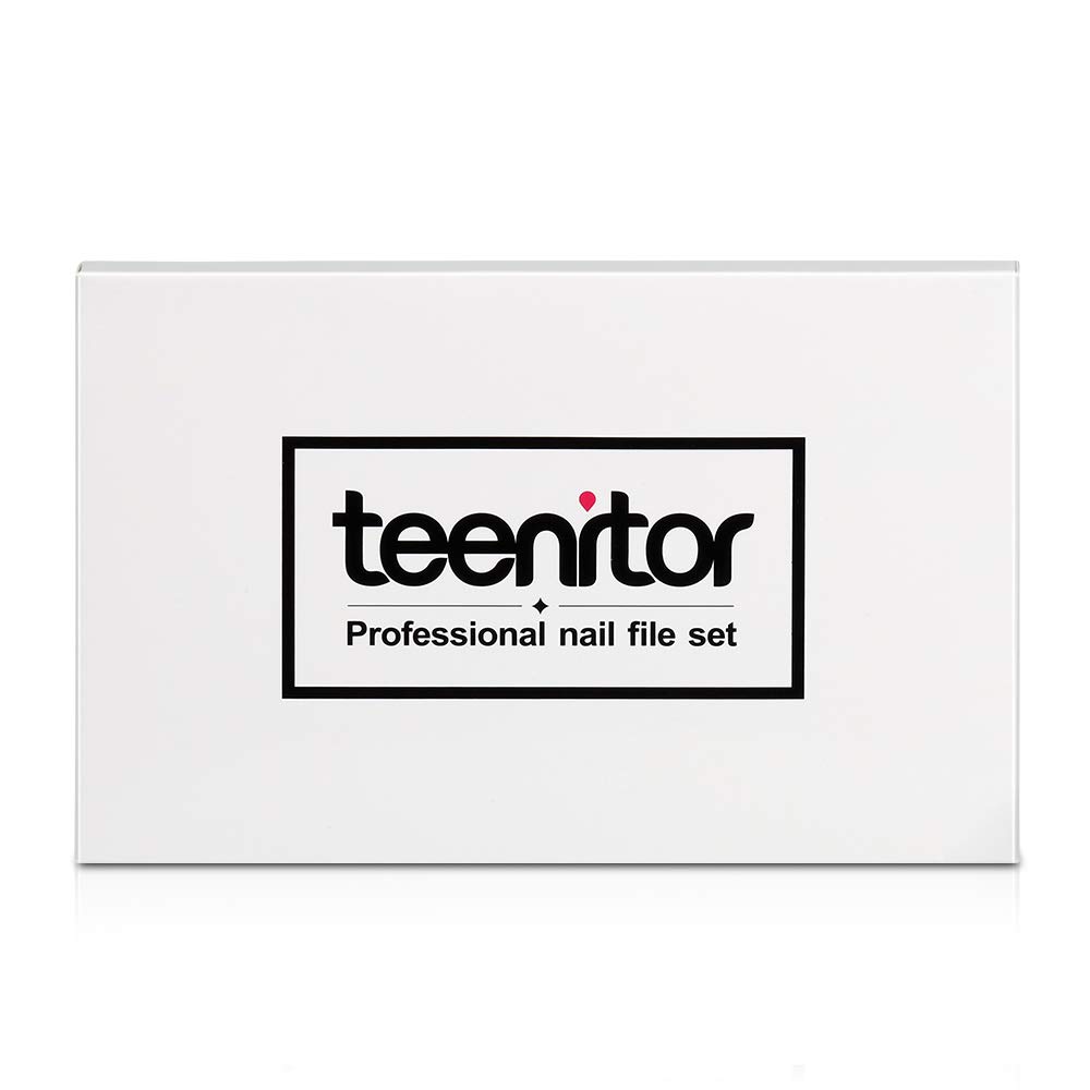Nail File, Teenitor Gel nail file Set Professional Nail Buffer File Block Natural Manicure File Nail Polisher Washable Double Sided Grit 150/180/200/240/280/1000/4000 Buffer : Beauty