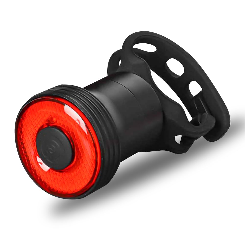 Smart Rear Bike Tail Light - USB Rechargeable LED, 5 Modes, Up to 15 Hours Battery Life, IP66 Waterproof Cat Eye Indicator Safety Strobe