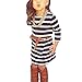 EGELEXY 2pcs Baby Girls Long Sleeve Striped Dress Kids Casual Clothes Outfits 4-5T Striped