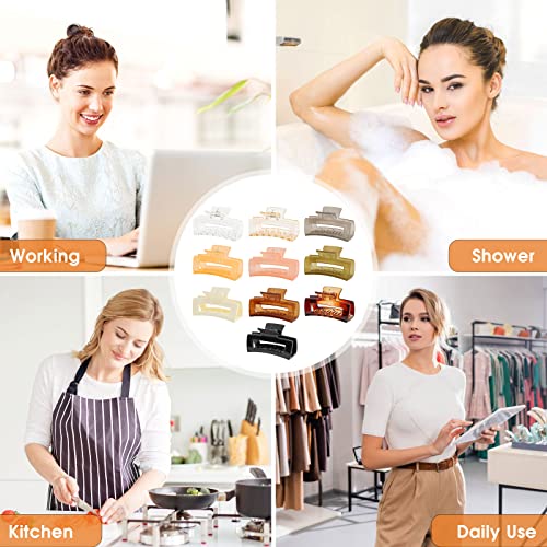 10 PCS Hair Claw Clips for Women, 3 Inch Strong Hold Matte Hair Claw Clips for Thick Hair, Fashion Hair Styling Accessories for Girls, Large Hair Clips for Women Thick Hair(10 Colors)