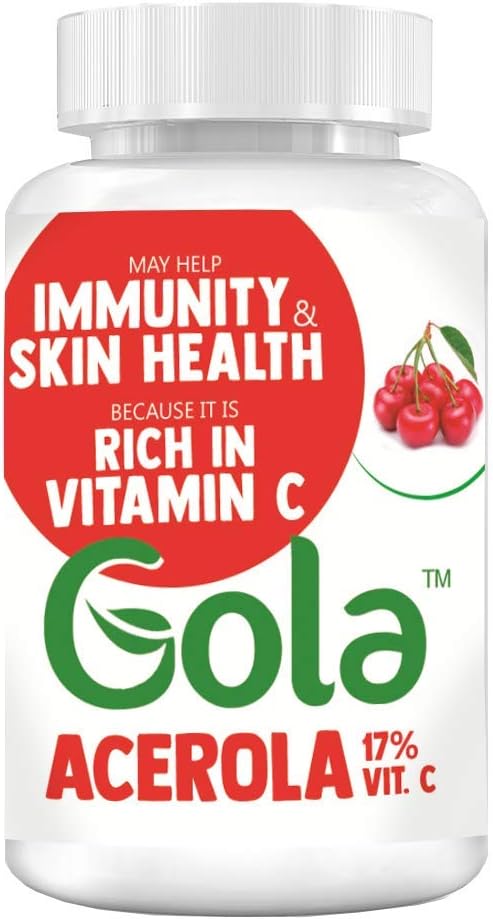 Acerola Extract 17% Natural Vitamin C in Vegan Capsules 60 caps - Natural Antioxidants, Immunity and Skin Health