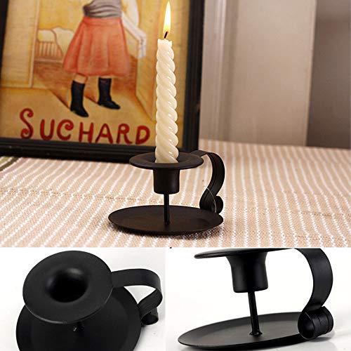 Wrought Iron Taper Candle Holder, Black Candlestick Holders, Candle