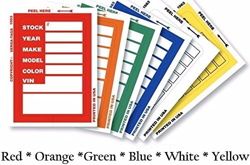 100 Dealer Stock Sticker Versa-Tags Stock Tag Versa Decal 100 Kleer-Bak Clear (blue)