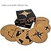 Drink Coasters Set Of 6 | Cork Coasters For Drinks | Non Slip Rustic Kitchen Barware Decor | Protect Your Table From Stains | Travellers Edition.