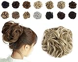 Haironline Scrunchie Scrunchy Bun Up Do Hair piece Hair Ribbon Ponytail Extensions Wavy Curly Ash Blonde Mix Bleach Blonde