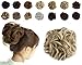 Haironline Scrunchie Scrunchy Bun Up Do Hair piece Hair Ribbon Ponytail Extensions Wavy Curly Ash Blonde Mix Bleach Blonde