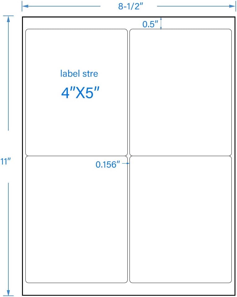 MFLABEL 4 up Per Page Self Adhesive Shipping Labels Address Labels for Laser & Inkjet Printers, 25 Sheets / 100 Labels : Office Products