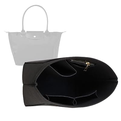 Lckaey Purse Organizer Insert for Le Pliage Handbags Insert Organizer- Felt Organizer 1012black2-M