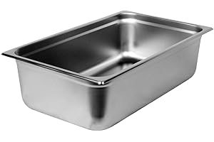 TrueCraftware-Full Size 6" Deep Stainless Steel Anti-Jamming Steam Table Pan 22 Gauge- Chafing Steam Table Pans Catering Food Storage Metal Pan Hotel Pan for Restaurant Events Catering Use