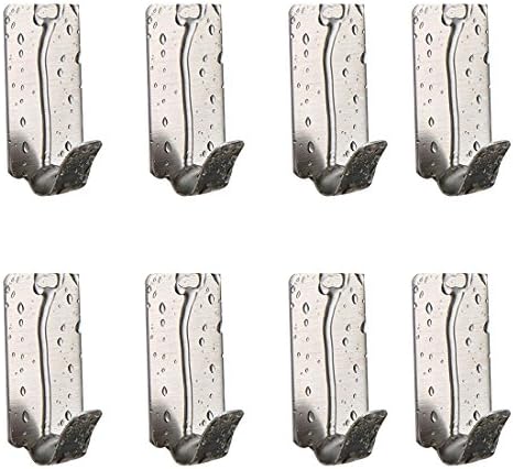 8 Pack of Self Adhesive Hooks, Hat Towel Robe Coat Stick-up Stainless Steel Hanger for Kitchen Bathrooms Lavatory Closets, Water and Rust Proof.