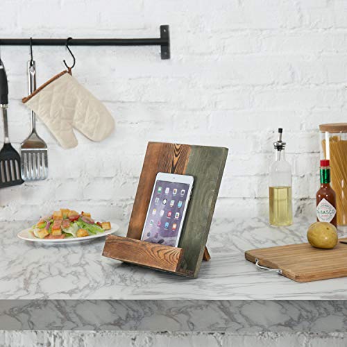 MyGift Rustic Farmhouse Style Wood Cookbook Holder with Kickstand eBay