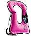 Rrtizan Snorkel Vest, Adults Portable Inflatable Swim Vest Jackets for Snorkeling Swimming Diving Safety(Pink)