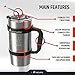MalloMe BEARCLAW Insulated Tumbler With Handle & Straw - Stainless Steel Tumblers Coffee Travel Mug - Reusable Insulated Cup for Water with Brush, 2 Lids & Straws - Splash-Proof 20 Oz Silver