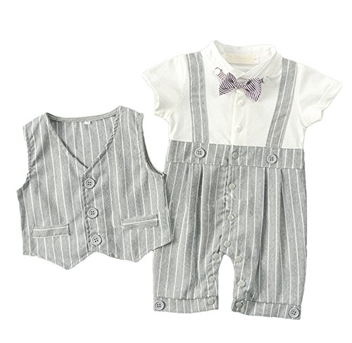 AvaCostume Baby Boy Gentleman 2Pcs Vest Set Romper Clothes
