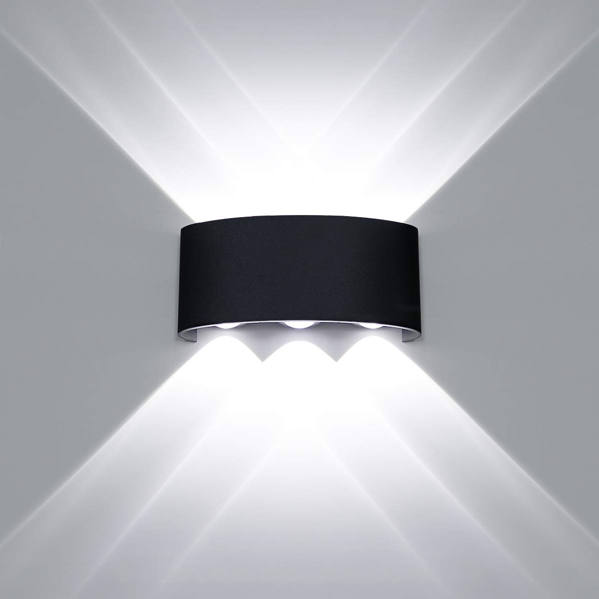 HAWEE Modern Wall Lamp LED Wall Light Up and Down Waterproof Aluminum Wall Wash Lights Indoor Outdoor for Bathroom Porch Bedroom Corridor Living Room Stairs Hallway, 6W White