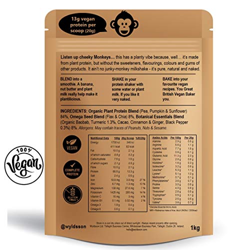 Naked-Vegan-Protein-Powder-Super-Blend-1kg-50-Servings-Unsweetened-with-Minerals-Organic-Plant-Protein-with-Omega-Blend-Botanical-Essentials-Gluten-Free-Dairy-Free-Turmeric-Black-Pepper