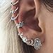 Zealmer Vintage Cuff Earrings Sun Moon Star Fatima Stud Earrings Set Piercing Non Piercing Body Jewelry Ear Cuff Set