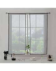 Deconovo Lino Look Tenda in Voile con Occhielli