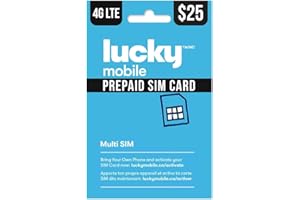 Lucky Mobile 4G LTE Prepaid 25$ SIM Card Starter Kit - Unlimited Talk Canada + 3 GB (4G Network) | 1 Month Prepaid Service In