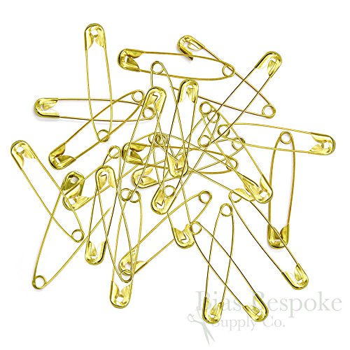 Box of 500 Big Safety Pins for Crafts and Fashion, Gold Color