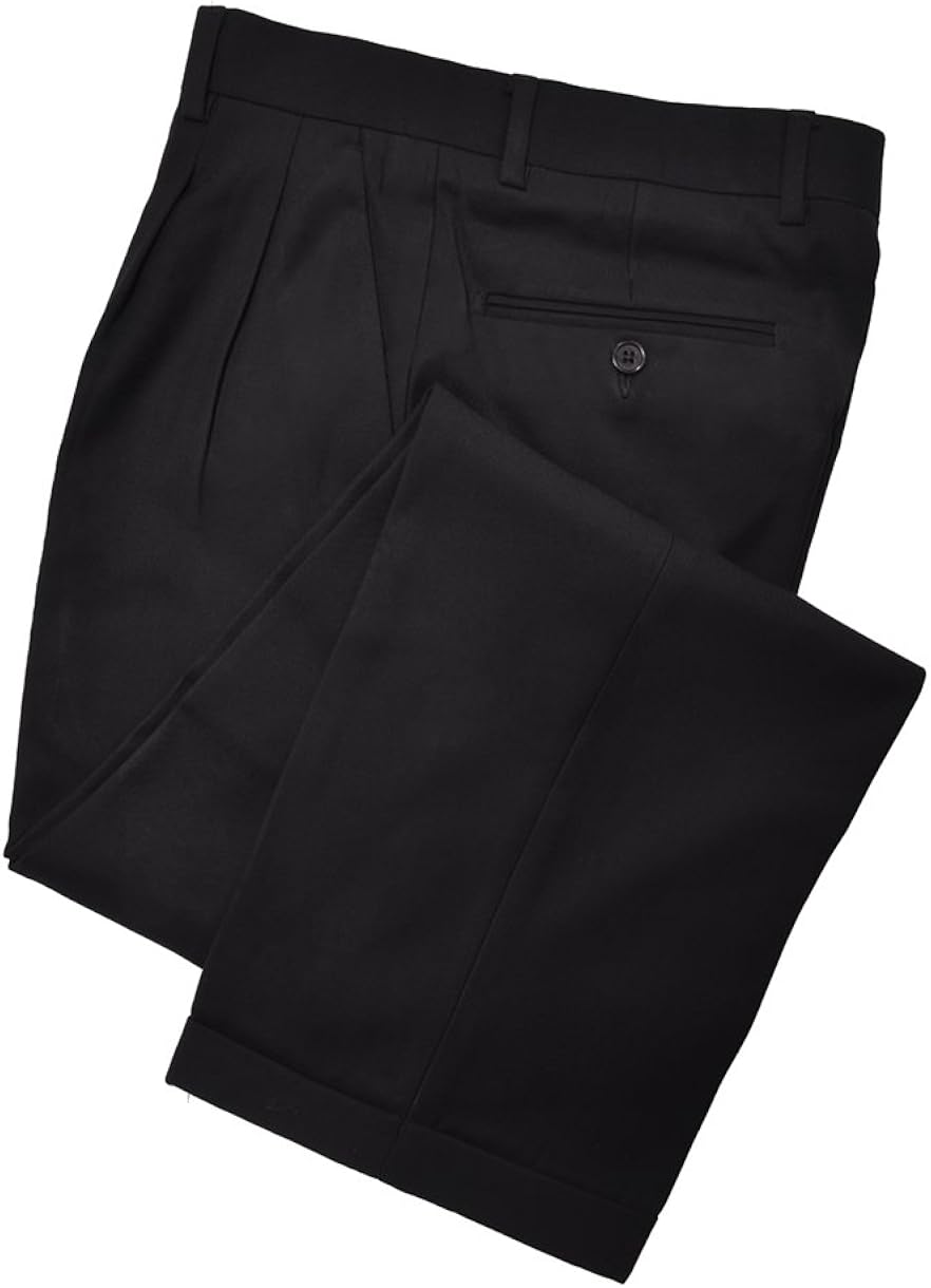 Men's Premium Regular Fit Pleated Dress Pants Many Colors at Amazon