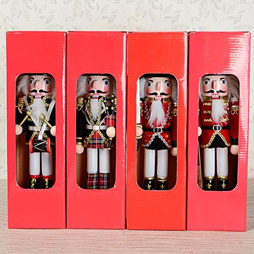 Handmade Painted Nutcracker Puppet Set Christmas Nutcracker Figures Ornaments Craft Desk Decoration - Thumbnail 3