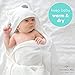 Hooded Baby Towel by Humble Bee Baby | Extra Soft, Hypoallergenic and Highly Absorbent Natural Bamboo Baby Towel (White) | Large 30 x 30 | Sized for Infants and Toddlers | Gray Bear Ears